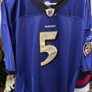 Reebok Blue and Black Ravens Jersey